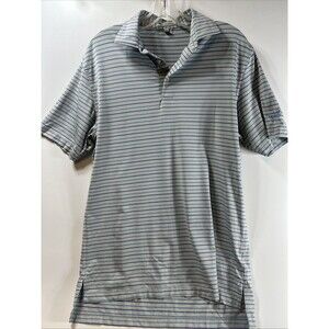 Peter‎ Millar Summer Comfort Polo Shirt Mens Small Grey Blue purple Striped